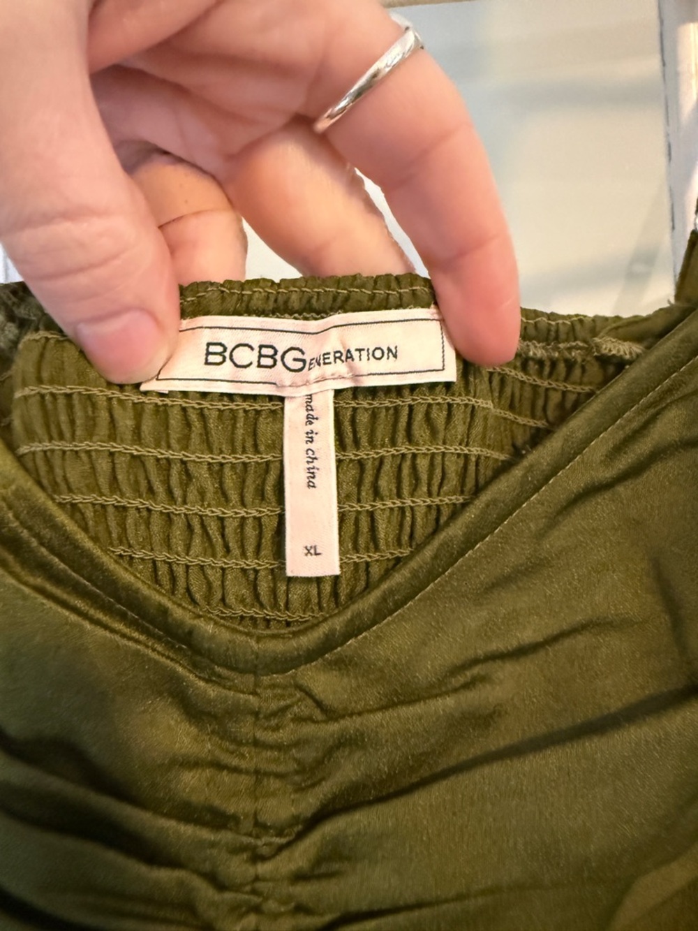 BCBGeneration Ruched Handkerchief Hem Midi Dress - Picture 4 of 8